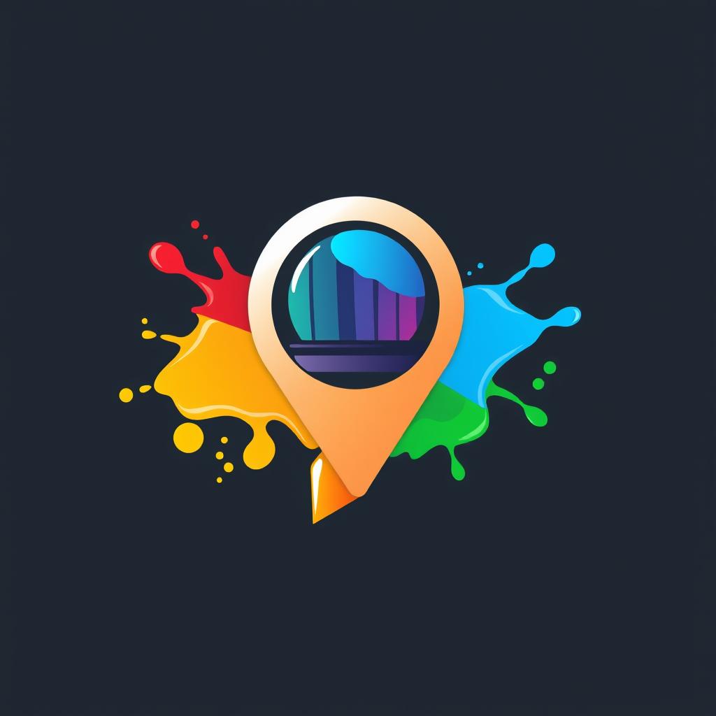 An innovative location icon for a paint store