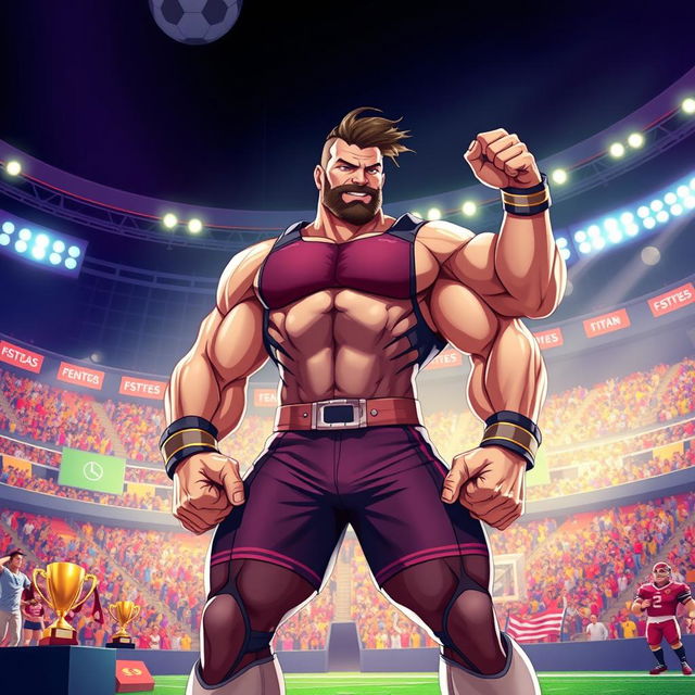 A stunning digital illustration of a powerful, muscular figure that embodies the essence of a sports titan