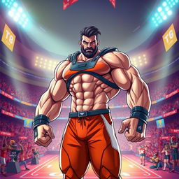 A stunning digital illustration of a powerful, muscular figure that embodies the essence of a sports titan