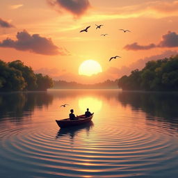 A serene landscape depicting the essence of the phrases 'La Tahzan' (Do not be sad) and 'La Takhaf' (Do not fear)