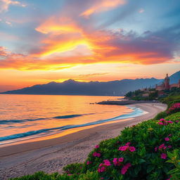 A picturesque scene of the Persian Gulf embraced by the beautiful coastline of Iran