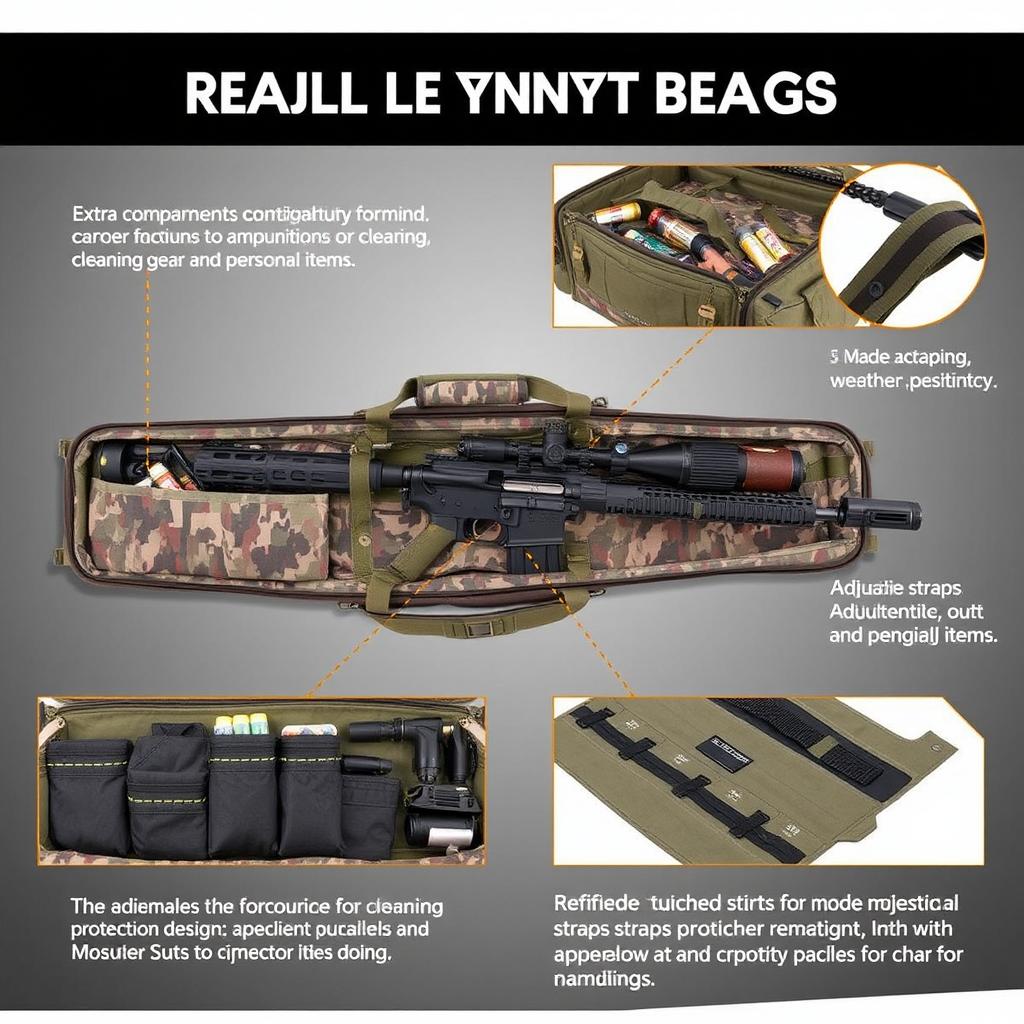 A versatile gun transport bag designed with practicality in mind, featuring extra compartments for accessories such as ammunition, cleaning gear, and personal items