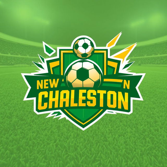 A vibrant and dynamic football logo featuring the name 'New Chaleston'