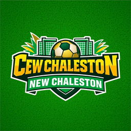 A vibrant and dynamic football logo featuring the name 'New Chaleston'