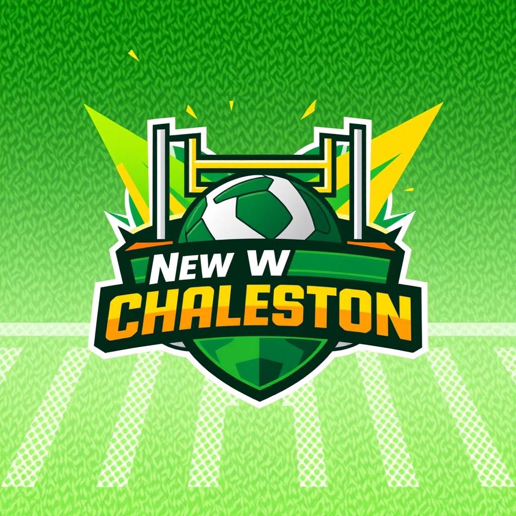 A vibrant and dynamic football logo featuring the name 'New Chaleston'