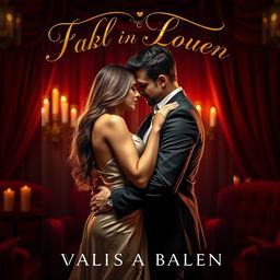 A captivating and sensual romantic book cover featuring a richly detailed background of a dimly lit luxurious room adorned with velvet curtains and candlelight