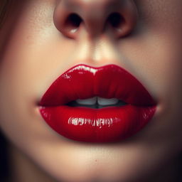 A close-up of a pair of full, luscious lips, slightly parted to suggest a sense of intrigue and allure