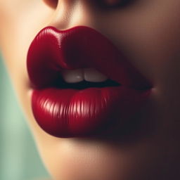 A close-up of a pair of full, luscious lips, slightly parted to suggest a sense of intrigue and allure