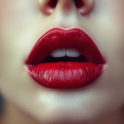 A close-up of a pair of full, luscious lips, slightly parted to suggest a sense of intrigue and allure