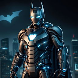 A powerful depiction of Iron Man reimagined as a tech-savvy, armored Batman