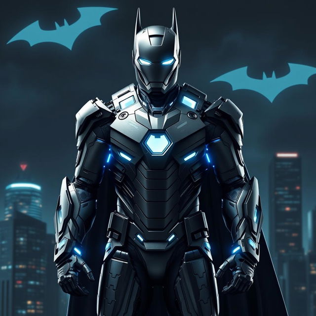 A powerful depiction of Iron Man reimagined as a tech-savvy, armored Batman