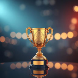 A highly detailed and professional digital artwork of a trophy, prominently featured and highlighted