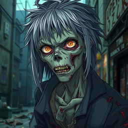 A highly detailed and accurate representation of a cannibalistic anime zombie with a human-like appearance