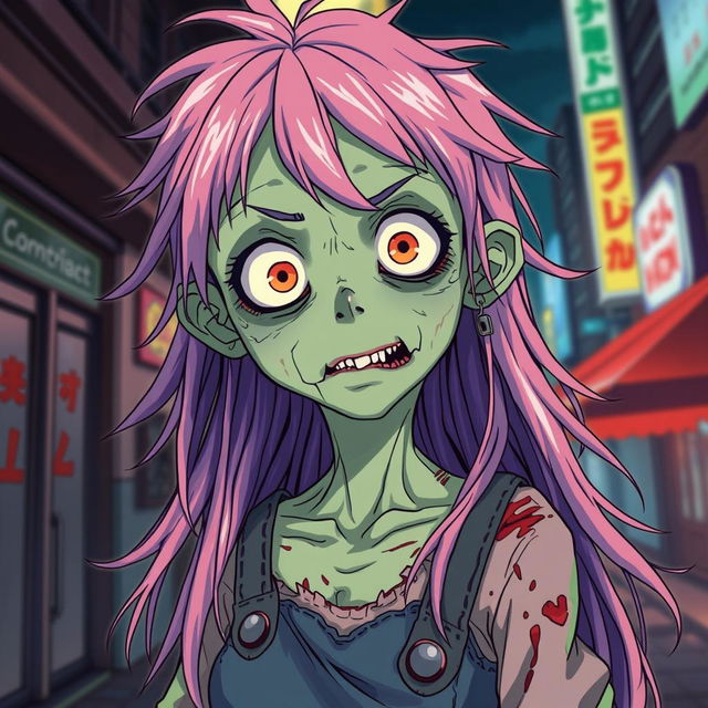 A highly detailed and accurate representation of a 12 anime zombie with human-like features