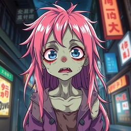 A highly detailed and accurate representation of a 12 anime zombie with human-like features