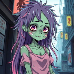 A highly detailed and accurate representation of a 12 anime zombie with human-like features