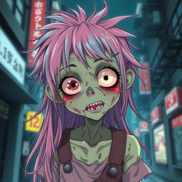 A highly detailed and accurate representation of a 12 anime zombie with human-like features
