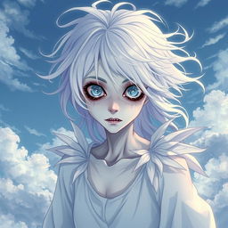 A highly detailed and accurate representation of an air-themed cannibalistic zombie in anime style