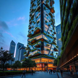 A stunning high-rise building with innovative and contemporary design elements