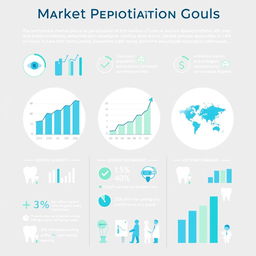 An informative and visually appealing illustration depicting market penetration goals for the dental sector