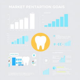 An informative and visually appealing illustration depicting market penetration goals for the dental sector