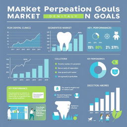 An informative and visually appealing illustration depicting market penetration goals for the dental sector