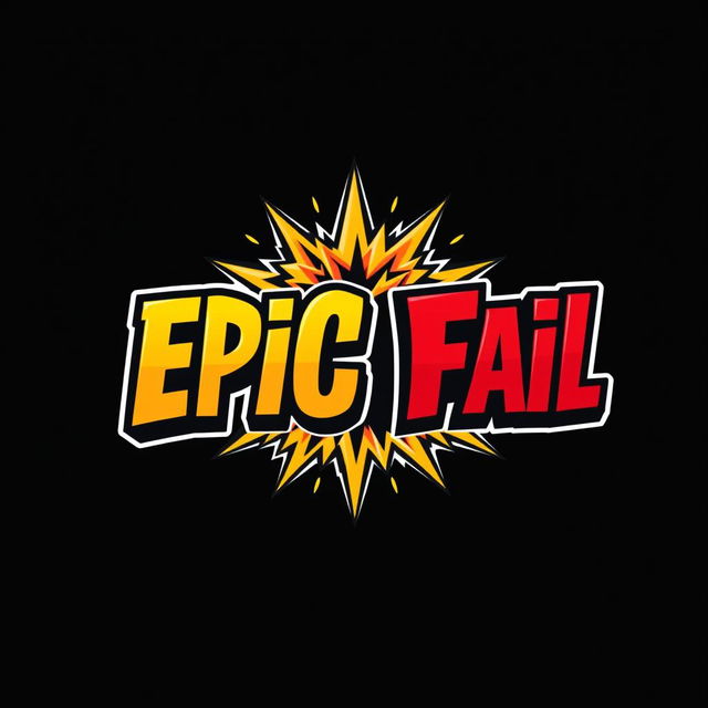 A creatively designed logo featuring the phrase 'Epic Fail' with bold, dynamic typography