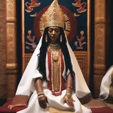The high priestess draped herself in a magnificent aba during the sacred ceremony, symbolizing her connection with the divine.