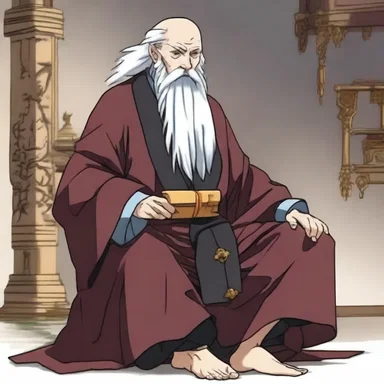 In the anime series, the wise old master often wore an aba to signify his status.