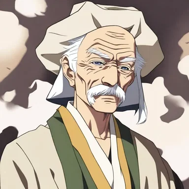In the anime series, the wise old master often wore an aba to signify his status.