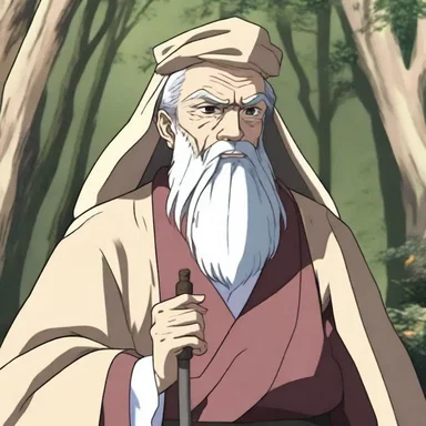 In the anime series, the wise old master often wore an aba to signify his status.