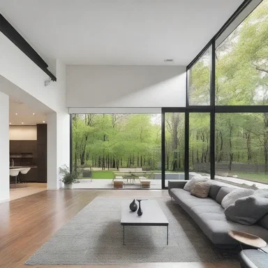 The minimalist and modern house featured an open floor plan with sleek lines and an aba-inspired exterior design.