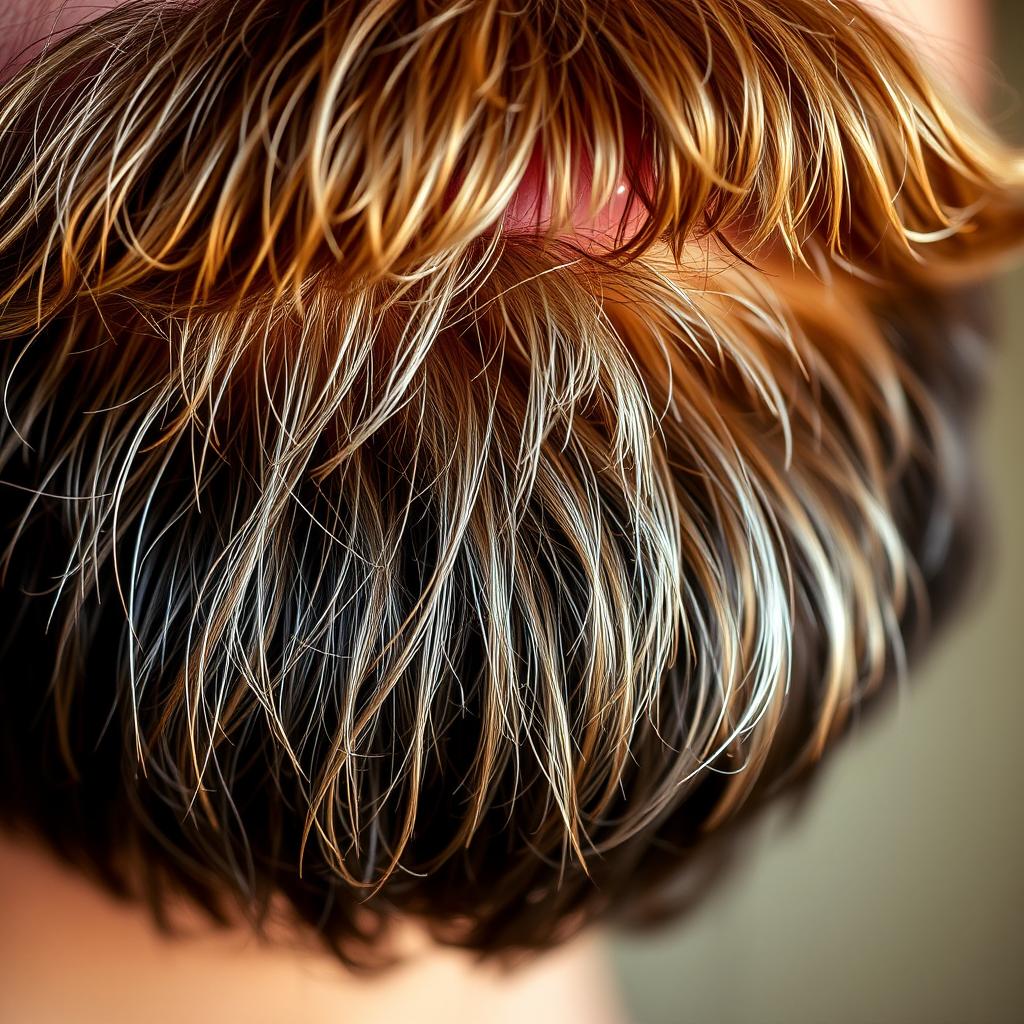 A detailed, close-up texture of a beard and mustache, showcasing the intricate hair strands and variations in color and thickness