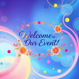 A beautifully designed banner featuring a vibrant and colorful abstract background, incorporating elements like swirls and gradients in shades of blue, pink, and yellow