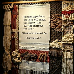 A stunning tapestry in the process of creation, showcasing both completed sections and others still being woven