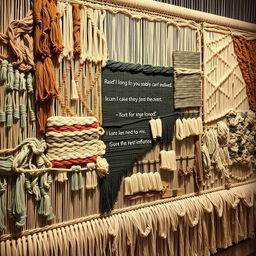 A stunning tapestry in the process of creation, showcasing both completed sections and others still being woven