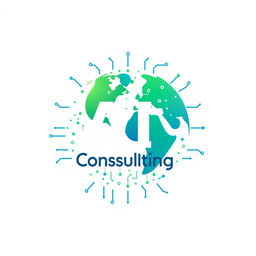 An all-encompassing logo for an AI consulting page, representing a wide range of artificial intelligence topics