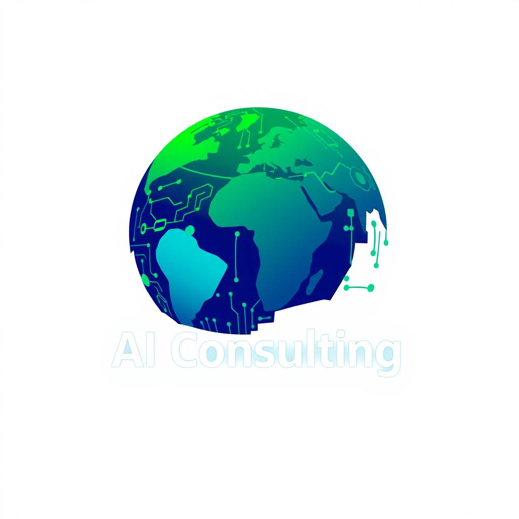 An all-encompassing logo for an AI consulting page, representing a wide range of artificial intelligence topics