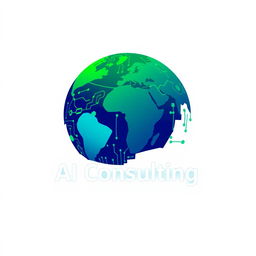 An all-encompassing logo for an AI consulting page, representing a wide range of artificial intelligence topics