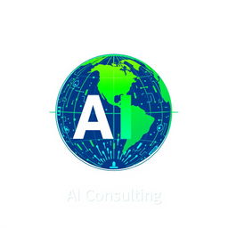 An all-encompassing logo for an AI consulting page, representing a wide range of artificial intelligence topics