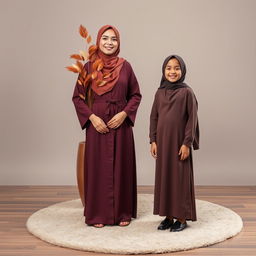 A hyper-realistic full body photograph showcasing a 25-year-old young woman wearing a hijab, smiling gently