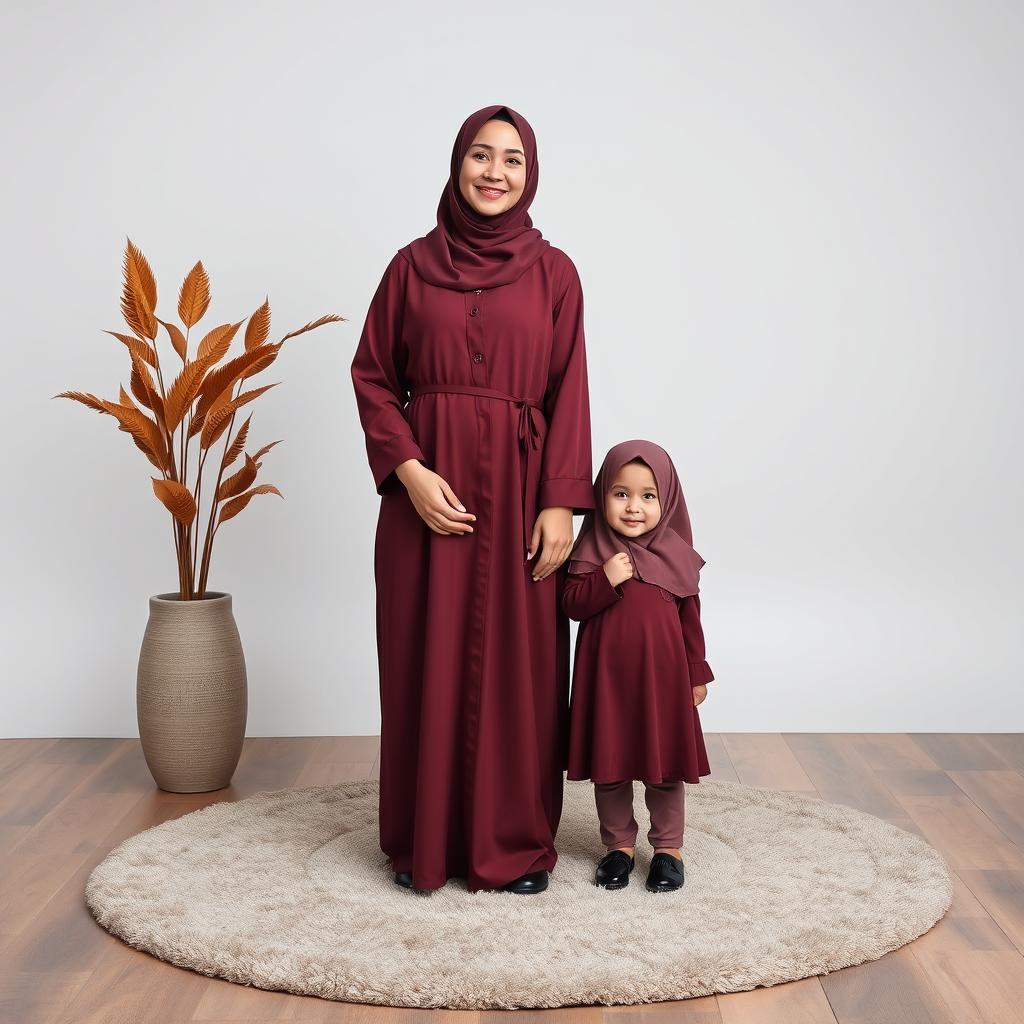 A hyper-realistic full body photograph showcasing a 25-year-old young woman wearing a hijab, smiling gently