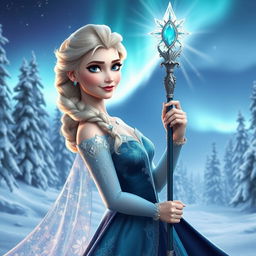 A stunning portrayal of Queen Elsa from Disney's Frozen reimagined as the Enchantress