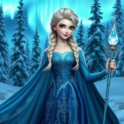 A stunning portrayal of Queen Elsa from Disney's Frozen reimagined as the Enchantress