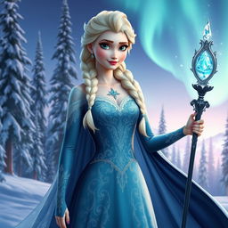 A stunning portrayal of Queen Elsa from Disney's Frozen reimagined as the Enchantress