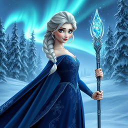 A stunning portrayal of Queen Elsa from Disney's Frozen reimagined as the Enchantress