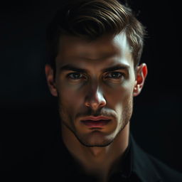 A captivating portrait of a handsome man embodying sigma male characteristics