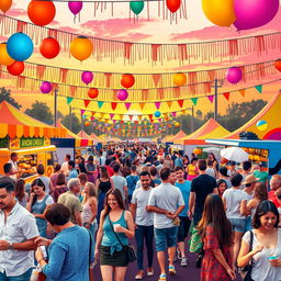 A vibrant and eye-catching poster design showcasing a lively festival atmosphere