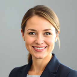 A professional headshot for a CV, showcasing a confident individual in business attire, against a neutral background