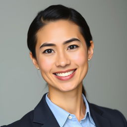 A professional headshot for a CV, showcasing a confident individual in business attire, against a neutral background
